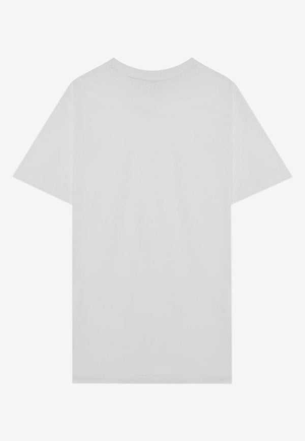 Prada Triangle Logo Crewneck T-shirt White 35838OOO15ZG/R_PRADA-F0009