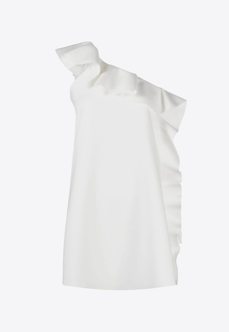 MSGM One-Shoulder Ruffled Mini Dress White 3641MDA17247100WHITE