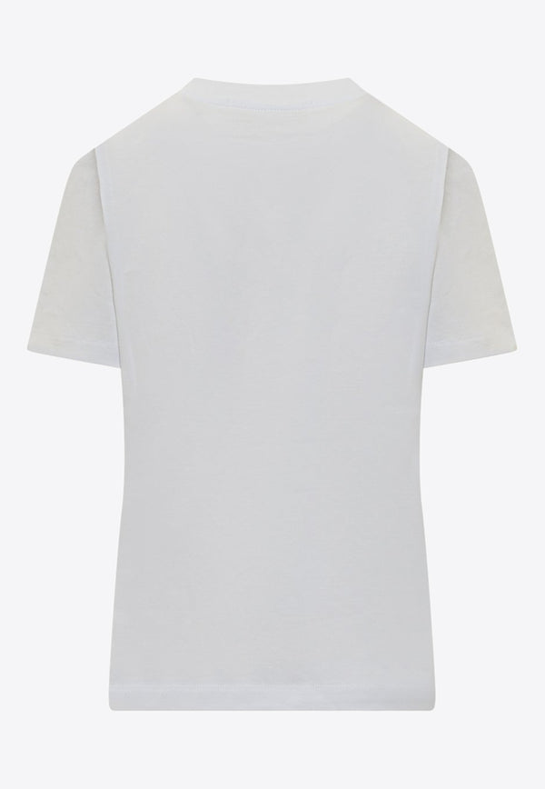 MSGM Glittered Logo T-shirt White 3641MDM138247002WHITE