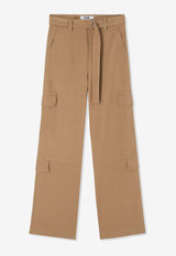MSGM Straight-Leg Belted Cargo Pants Beige 3641MDP09247010BEIGE