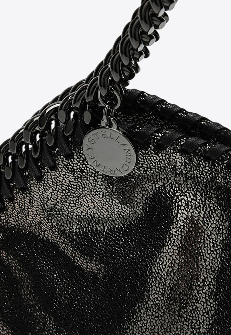 Stella McCartney Mini Falabella Metallic Tote Bag Black 371223WP0489/Q_STELL-1111