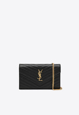 Saint Laurent Cassandre Chain Clutch Bag Black 377828BOW01/Q_YSL-1000