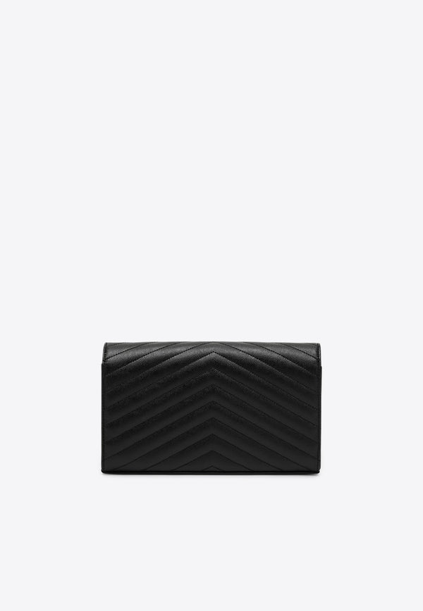 Saint Laurent Cassandre Chain Clutch Bag Black 377828BOW01/Q_YSL-1000