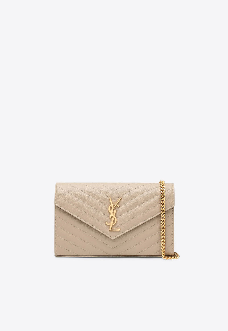 Saint Laurent Cassandre Chain Clutch Bag Beige 377828BOW01/Q_YSL-2721