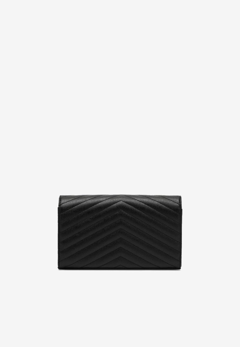 Saint Laurent Cassandre Quilted Leather Chain Clutch  Black 377828BOW01/R_YSL-1000