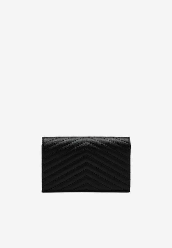 Saint Laurent Cassandre Quilted Leather Chain Clutch Black 377828BOW02/R_YSL-1000
