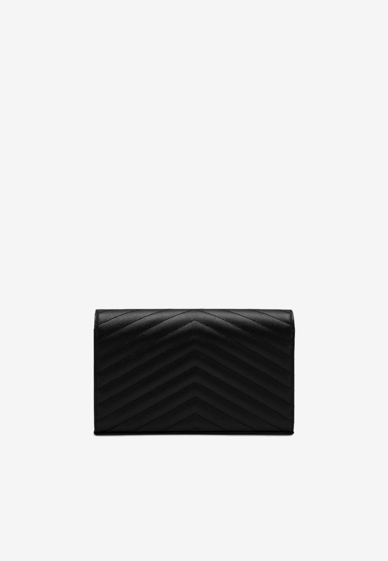 Saint Laurent Cassandre Quilted Leather Chain Clutch Black 377828BOW02/R_YSL-1000