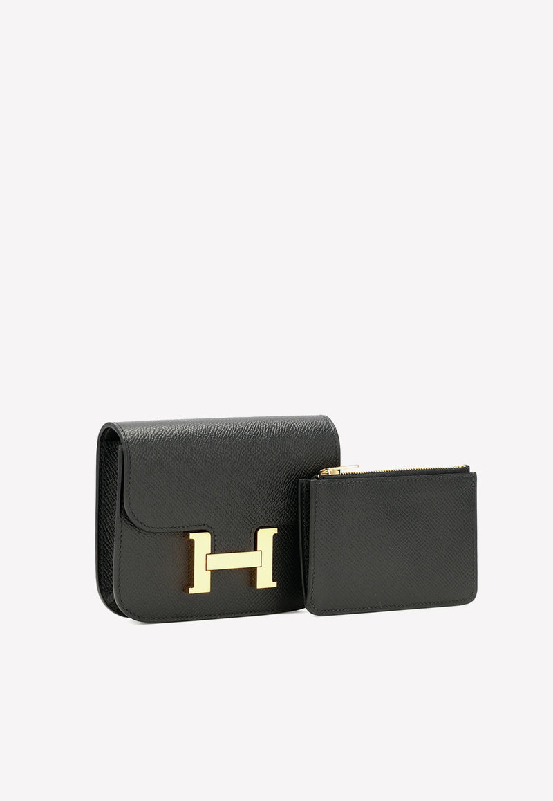 Hermes Constance Wallet with Chain Togo Leather Gold Hardware In White