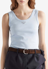 Prada Triangle Logo Tank Top Light Bue