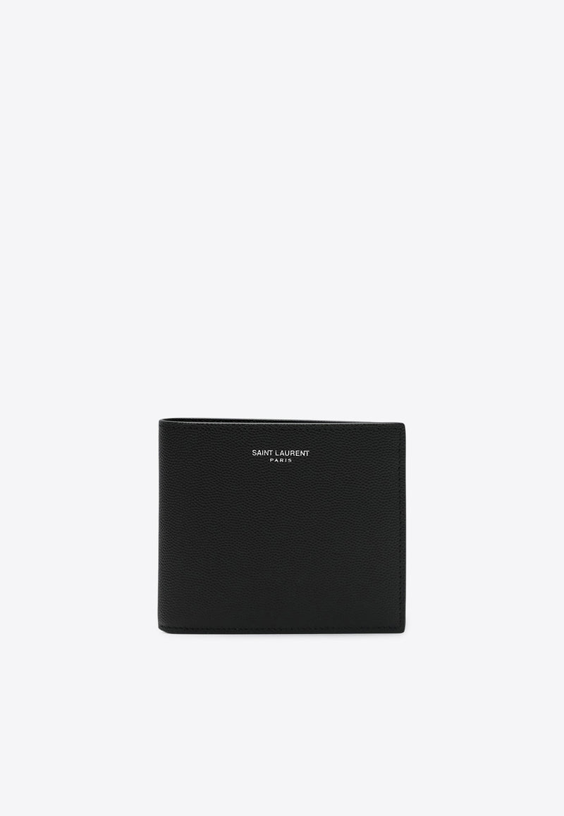 Saint Laurent Logo Stamp Leather East/West Wallet Black 396303BTY0N_YSL-1000