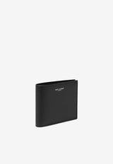 Saint Laurent Logo Signature Bi-Fold Leather Wallet Black 396307BTY0N/P_YSL-1000