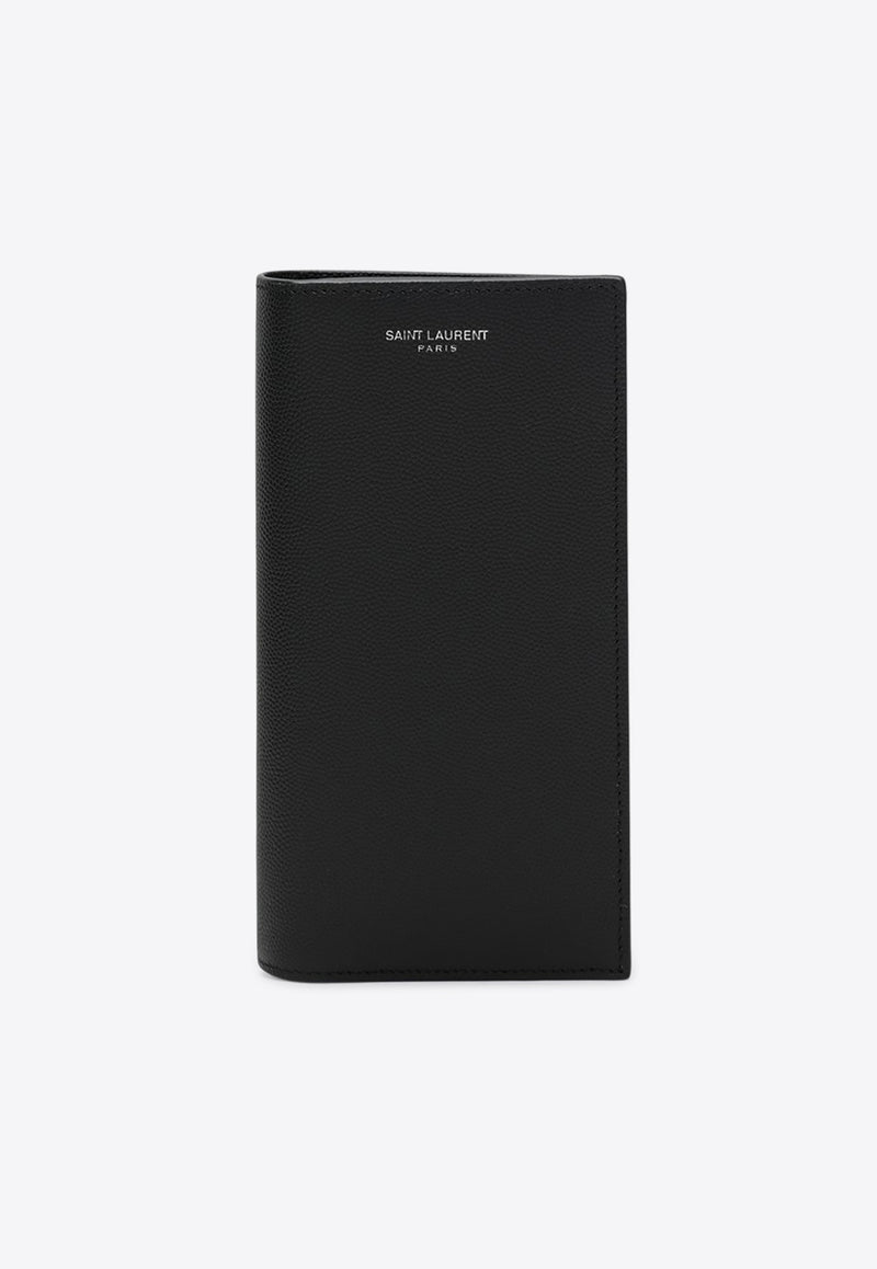 Saint Laurent Logo Stamp Leather Continental Wallet Black 396308BTY0N_YSL-1000