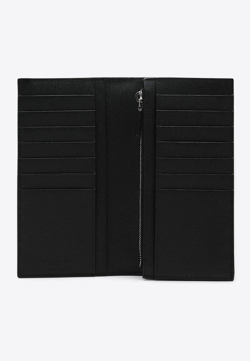 Saint Laurent Logo Stamp Leather Continental Wallet Black 396308BTY0N_YSL-1000