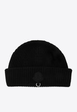 Moncler X Willow Smith Logo Patch Wool Beanie Black 3B000-04M1131/P_MONGE-999