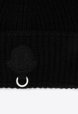 Moncler X Willow Smith Logo Patch Wool Beanie Black 3B000-04M1131/P_MONGE-999