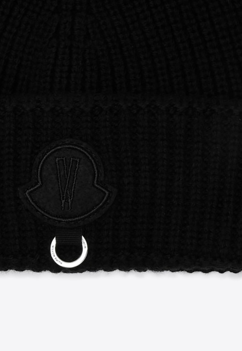 Moncler X Willow Smith Logo Patch Wool Beanie Black 3B000-04M1131/P_MONGE-999