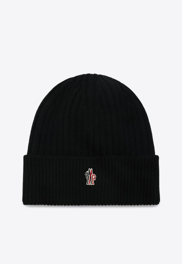 Moncler Grenoble Logo Patch Wool Beanie Black 3B000-1004761/P_MONGR-999