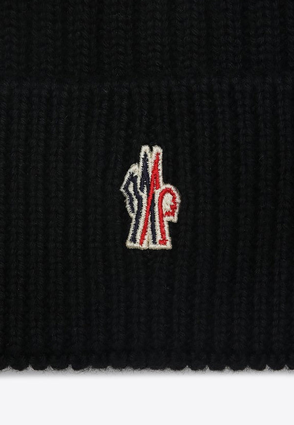 Moncler Grenoble Logo Patch Wool Beanie Black 3B000-1004761/P_MONGR-999