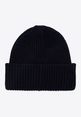 Moncler Logo Patch Rib Knit Beanie Navy 3B000-66M1127/P_MONCL-742