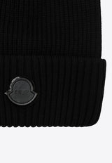 Moncler Logo-Patch Wool Beanie 3B00002M6727/R_MONGE-999