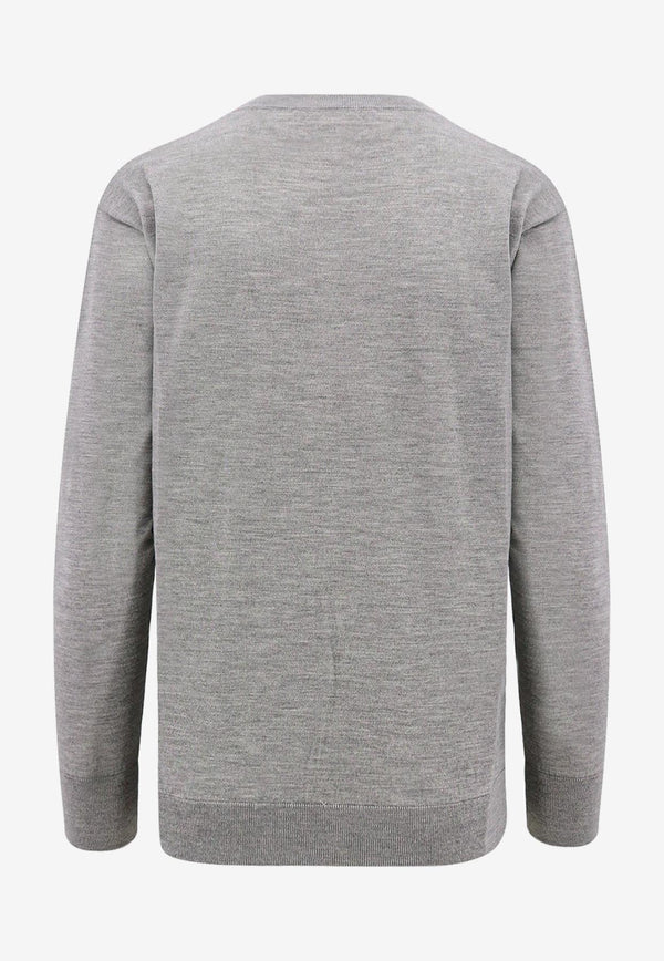 Valentino V-neck Cashmere Sweater Gray 3B3KC48D830 080