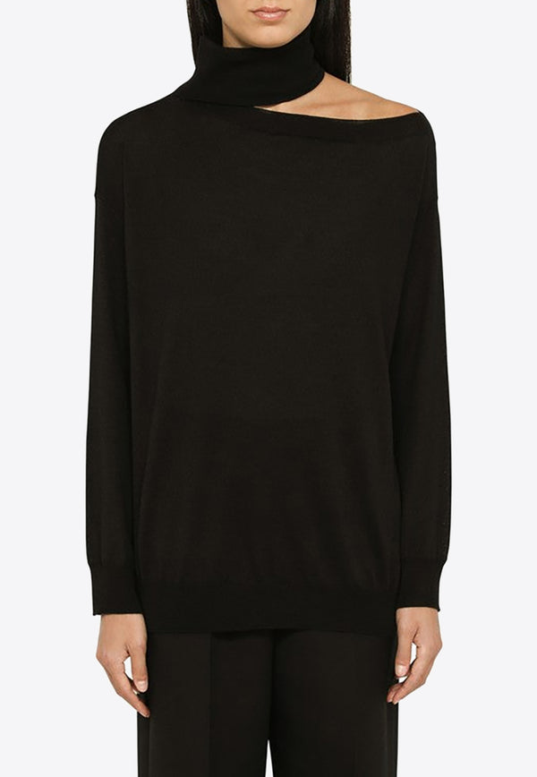 Valentino Cashmere and Silk Sweater 3B3KC48K83G/N_VALE-0NO Black