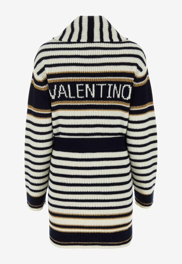 Valentino Stripe Rib Knit Wool Cardigan Multicolor 3B3KH01U835 7CL