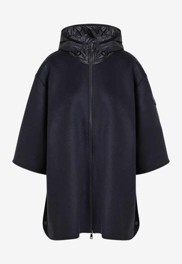 Moncler Wool-Blend Zip-Up Cape Blue 3G00002M7148/R_MONCL-P77