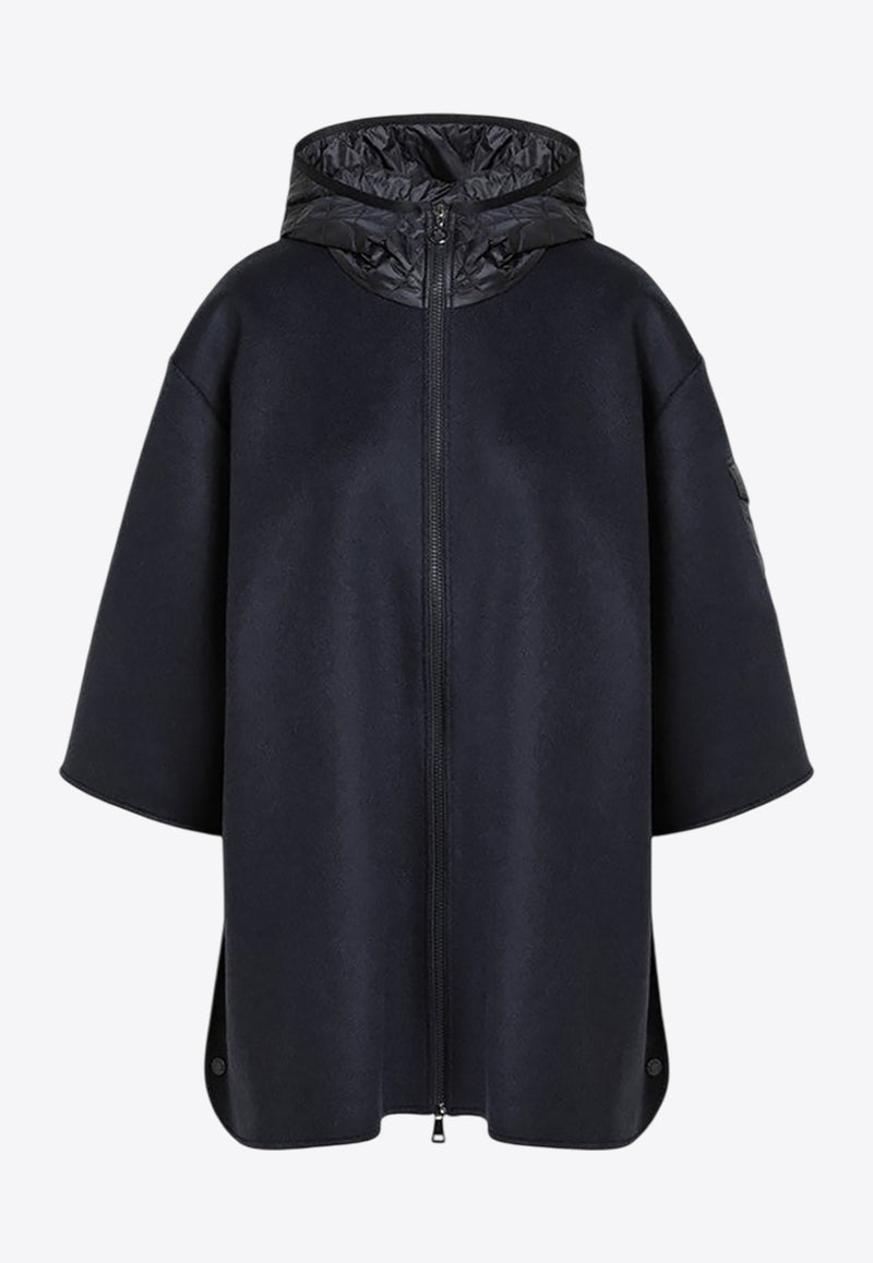 Moncler Wool-Blend Zip-Up Cape Blue 3G00002M7148/R_MONCL-P77