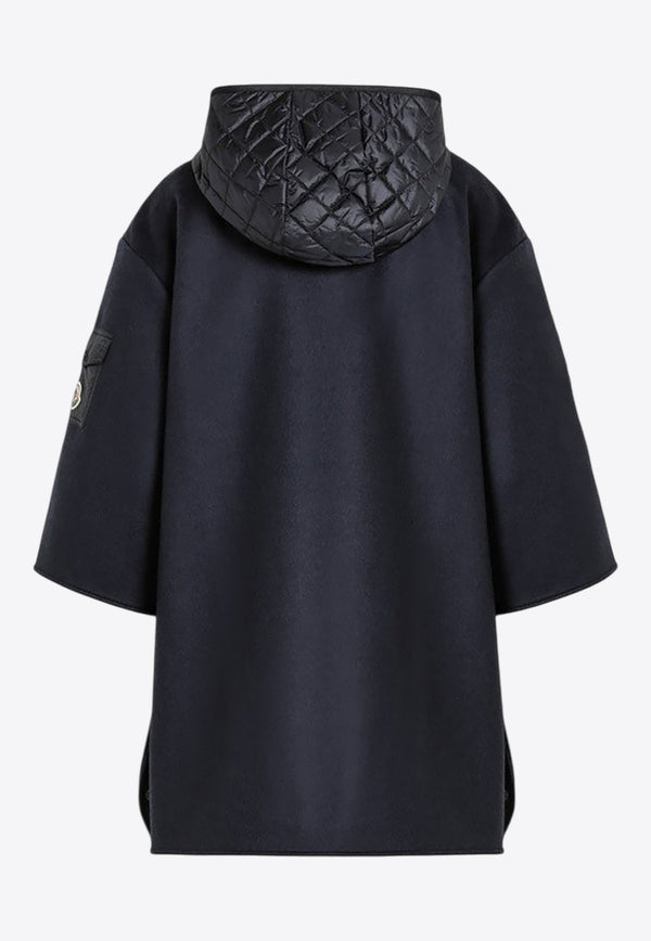 Moncler Wool-Blend Zip-Up Cape Blue 3G00002M7148/R_MONCL-P77
