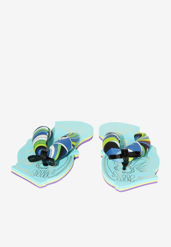 Pucci Iride Print Scuba Sandals 3RCA13 3RX61 048 Blue