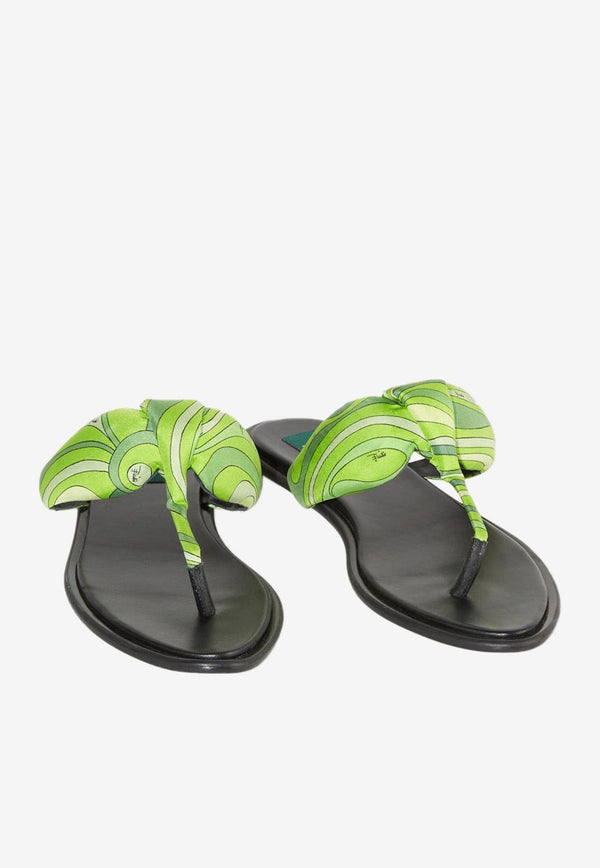 Pucci Flipucci Fiamme Print Sandals 3RCA25 3RX62 052 Green