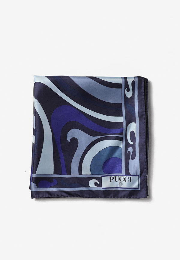 Pucci Large Marmo Print Silk Scarf 3RGB75 3RC43 1 Blue