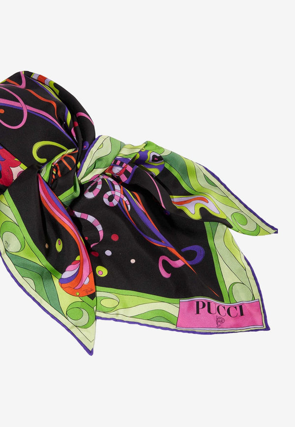 Pucci Patchwork Print Silk Cap 3RGF03 3R150 016 Multicolor