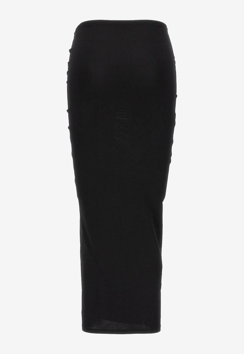 Pucci Asymmetric Midi Skirt 3RJV10 3R623 999 Black