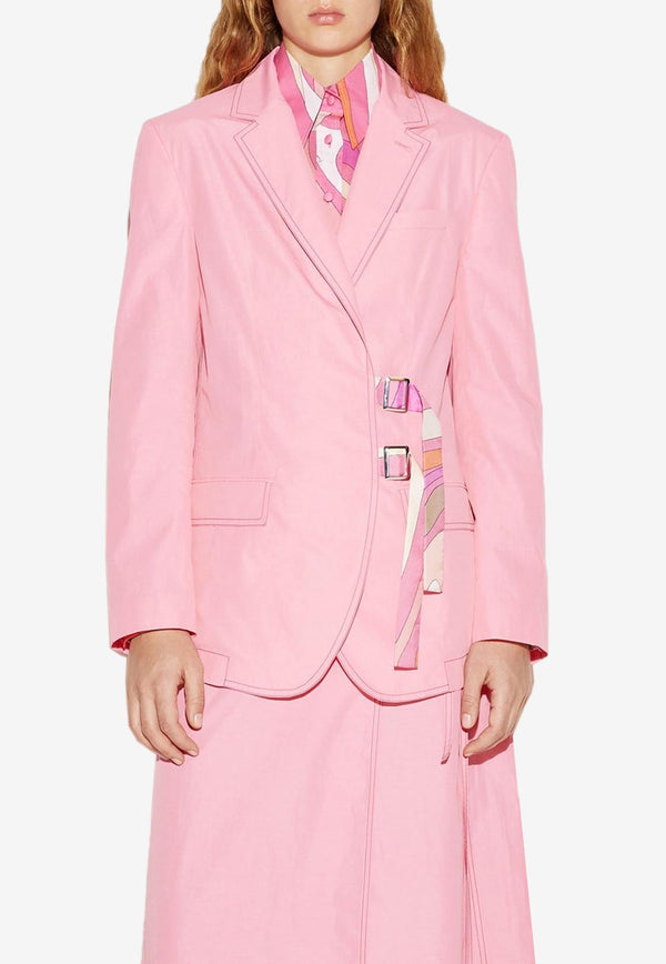 Emilio Pucci Classic-Lapel Wrap Blazer Pink 3RRB46 3R627 C58