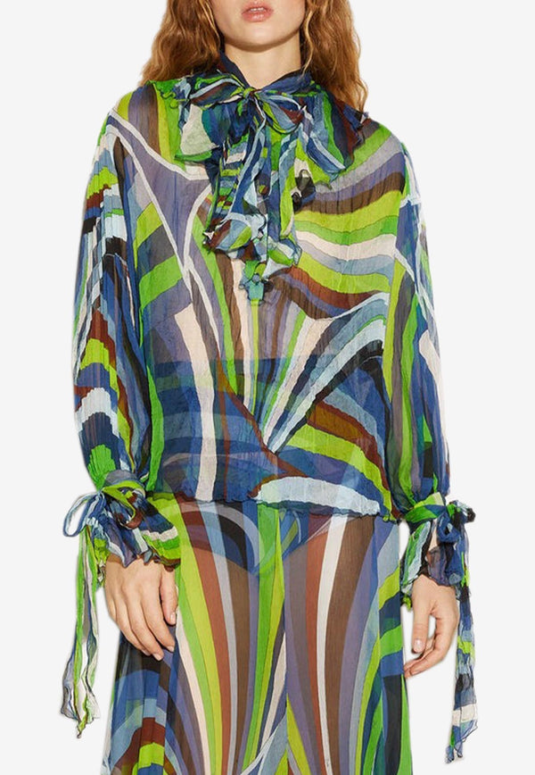 Pucci Iride Print Long-Sleeved Shirt 3RRJ30 3R782 020 Multicolor