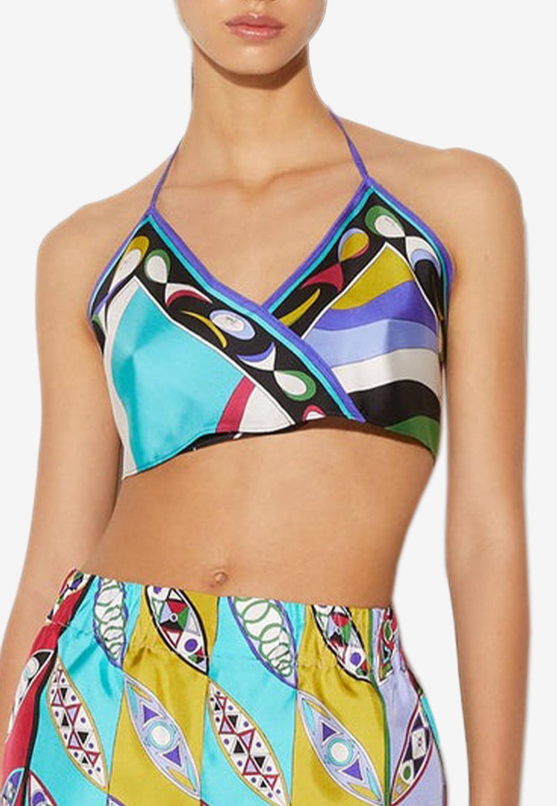 Iride-print cut-out crop top, PUCCI