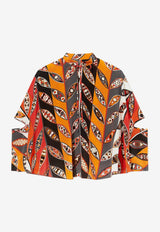 Pucci Girnadole-Print Silk Shirt Orange 3RRM98 3R743 028