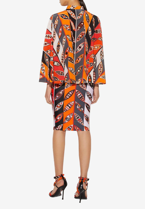 Pucci Girnadole-Print Silk Shirt Orange 3RRM98 3R743 028