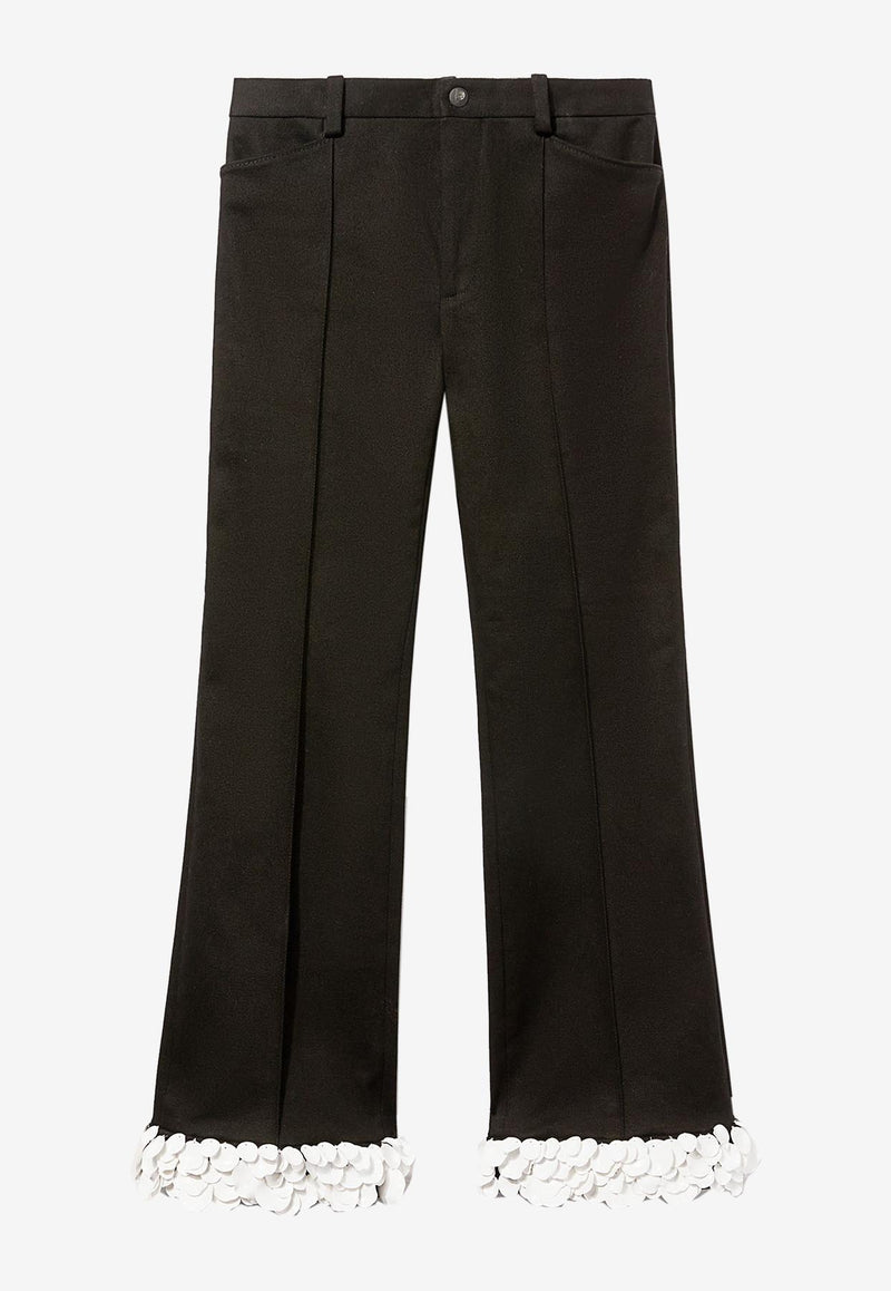 Emilio Pucci Sequined-Hem Tailored Pants Black 3RRT40 3R601 999