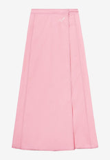 Emilio Pucci A-Line Wrap Maxi Skirt Pink 3RRW15 3R627 C58
