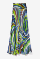 Pucci Iride-Print Chiffon Maxi Skirt Multicolor 3RRW21 3R782 020