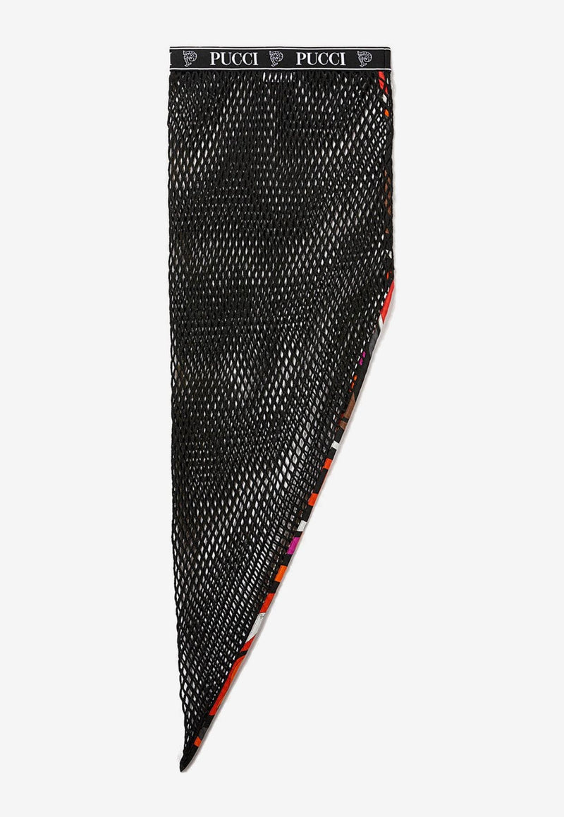 Pucci Asymmetric Midi Mesh Skirt Black 3RRW30 3R719 999