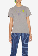 Emilio Pucci Short-Sleeved Logo-Print T-shirt Gray 3RTP75 3R983 707