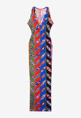 Pucci Girnandole Print V-neck Maxi Dress Multicolor 3UJI05 3U745 019