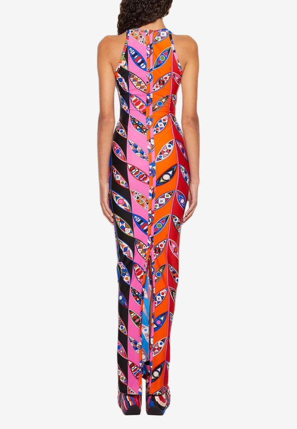 Pucci Girnandole Print V-neck Maxi Dress Multicolor 3UJI05 3U745 019