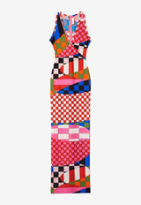 Pucci Giardino Print V-neck Maxi Dress Multicolor 3UJI06 3U785 003