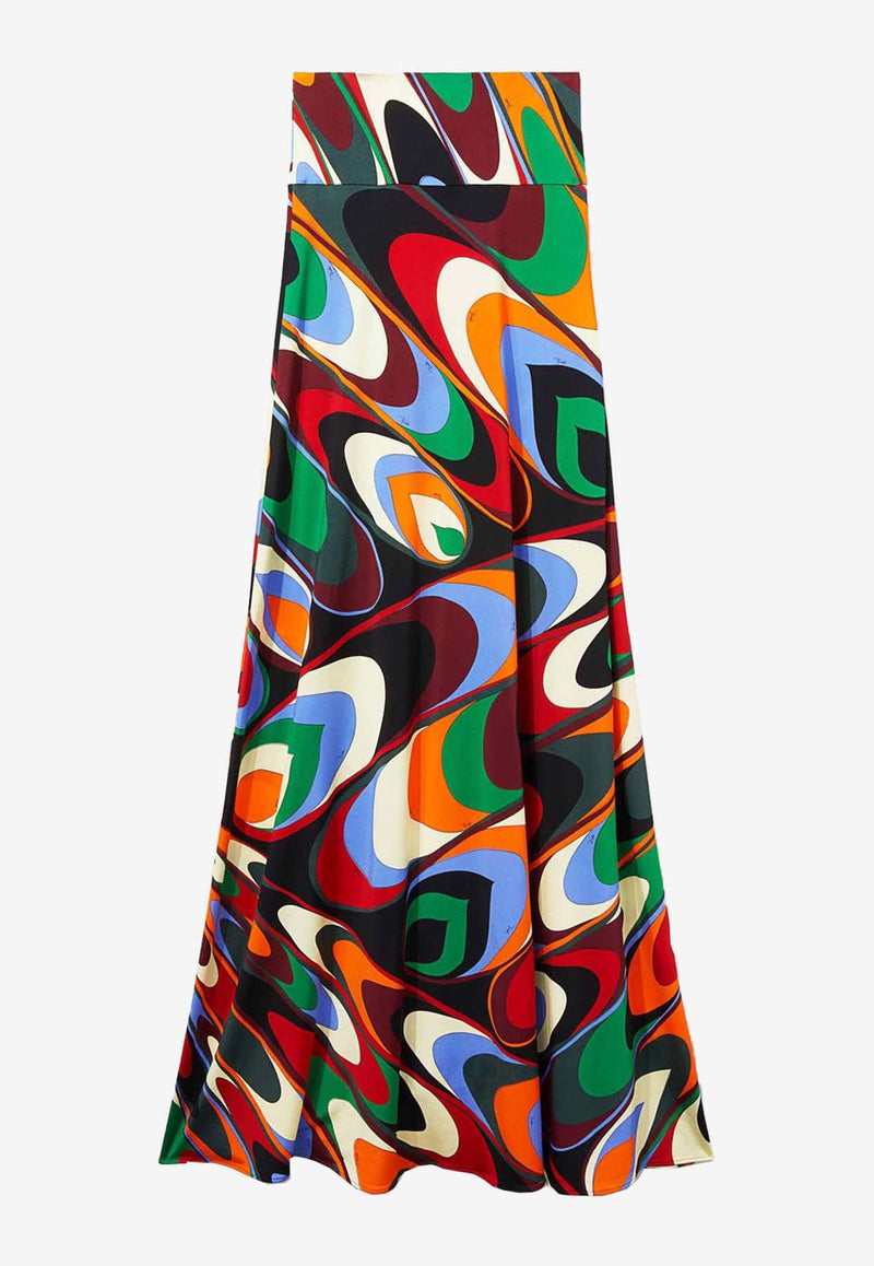 Pucci Onde Print Maxi Skirt Multicolor 3UJW10 3U796 016