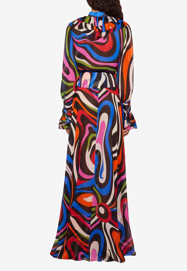 Pucci Marmo Print Silk Georgette Top Multicolor 3URJ03 3U765 007